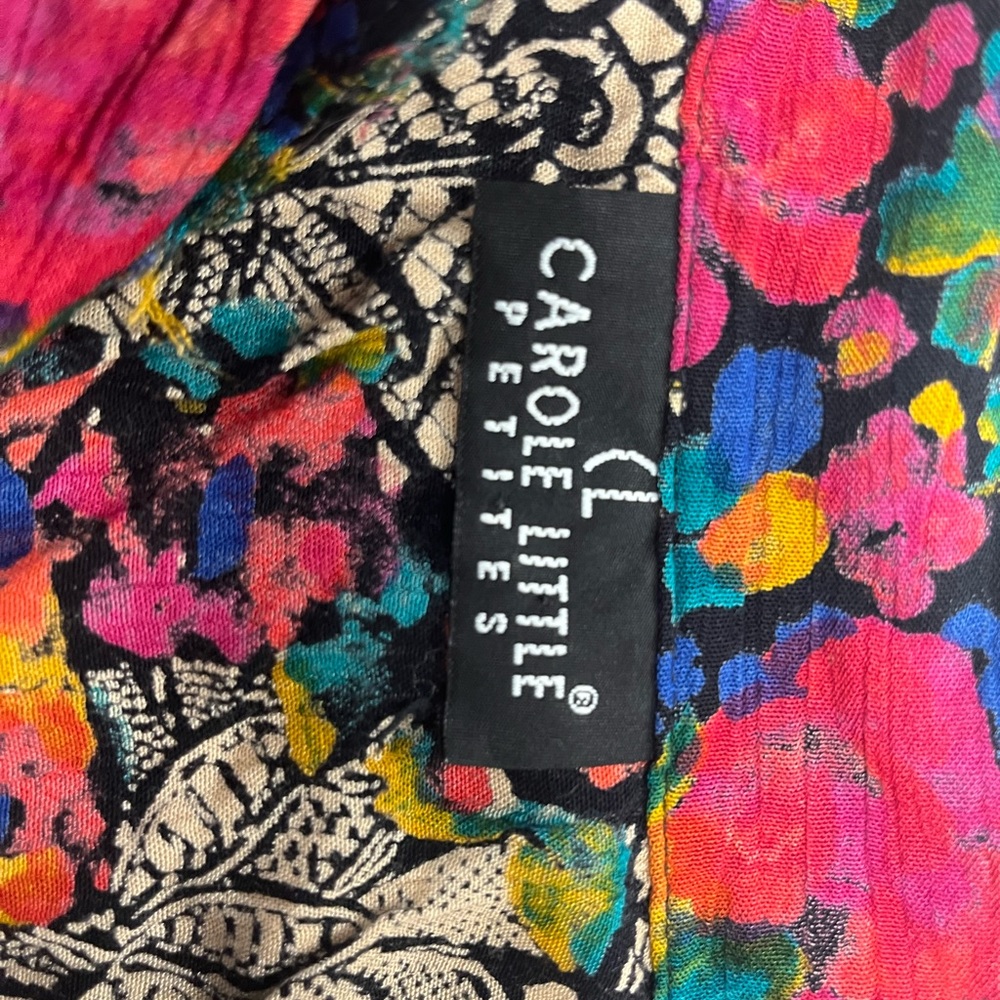 Vintage Carole Little Floral Tie Front Blouse XS/SM - Picture 5 of 6